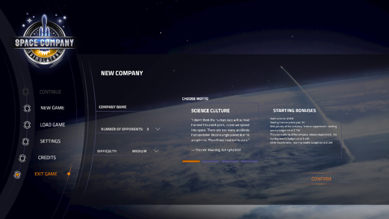 Space Company Simulator, All in! Games, Vybudujte vlastní vesmírnou agenturu
