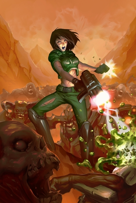 Doom Eternal, Bethesda Softworks, Autoři Doom Eternal přemýšleli, že by hlavní hrdinkou mohla být žena