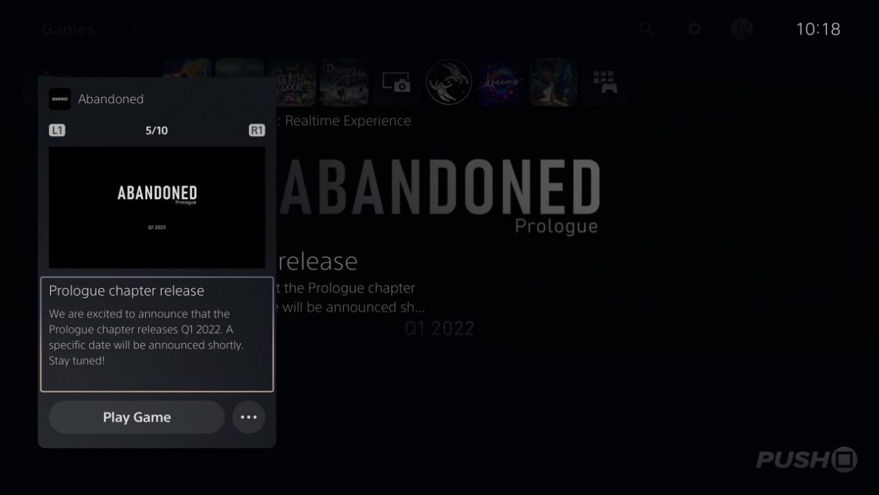 Abandoned, Sony Interactive Entertainment, Prolog Abandoned vyjde v prvním čtvrtletí 2022