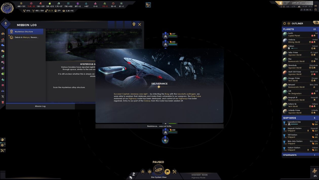 Star Trek: Infinite, Paradox Interactive, Ve Star Trek: Infinite mi android Dat umřel stářím